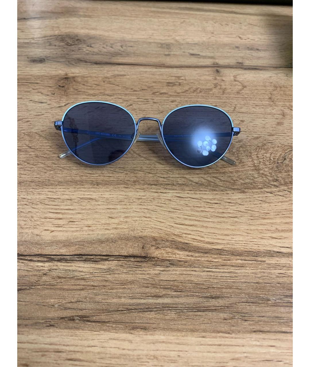 LOVE MOSCHINO Голубые пластиковые солнцезащитные очки, фото 7