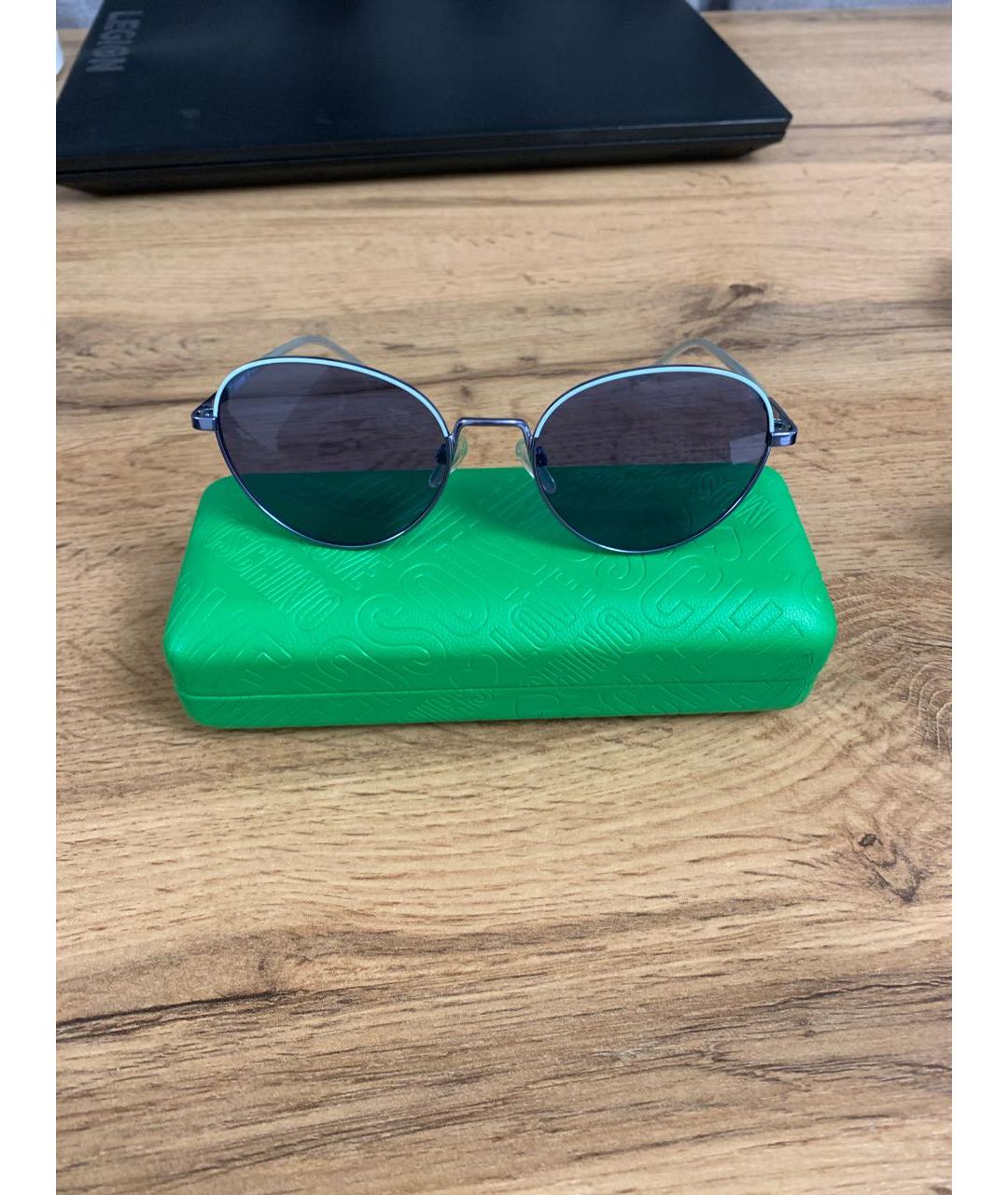 LOVE MOSCHINO Голубые пластиковые солнцезащитные очки, фото 5