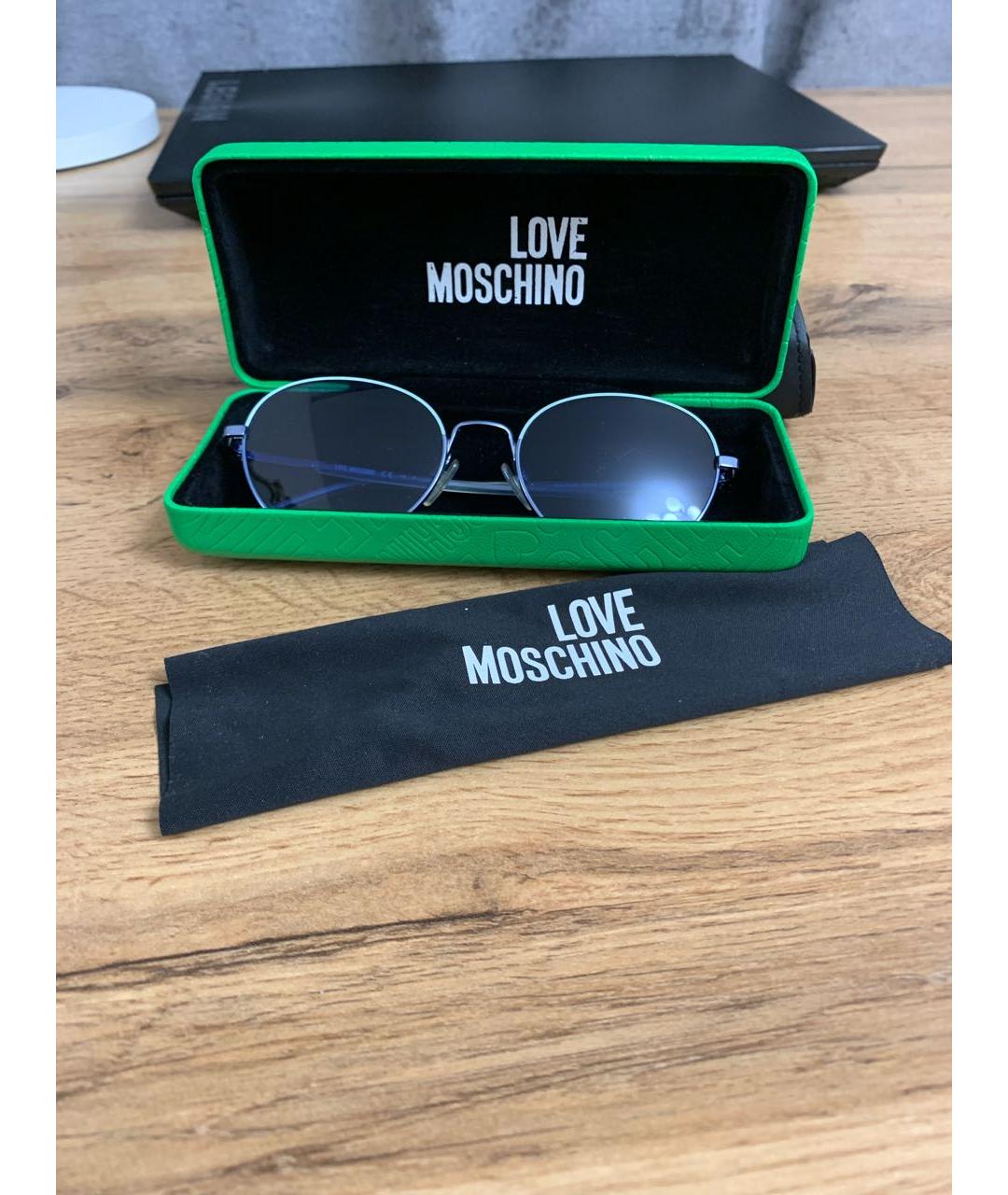 LOVE MOSCHINO Голубые пластиковые солнцезащитные очки, фото 6