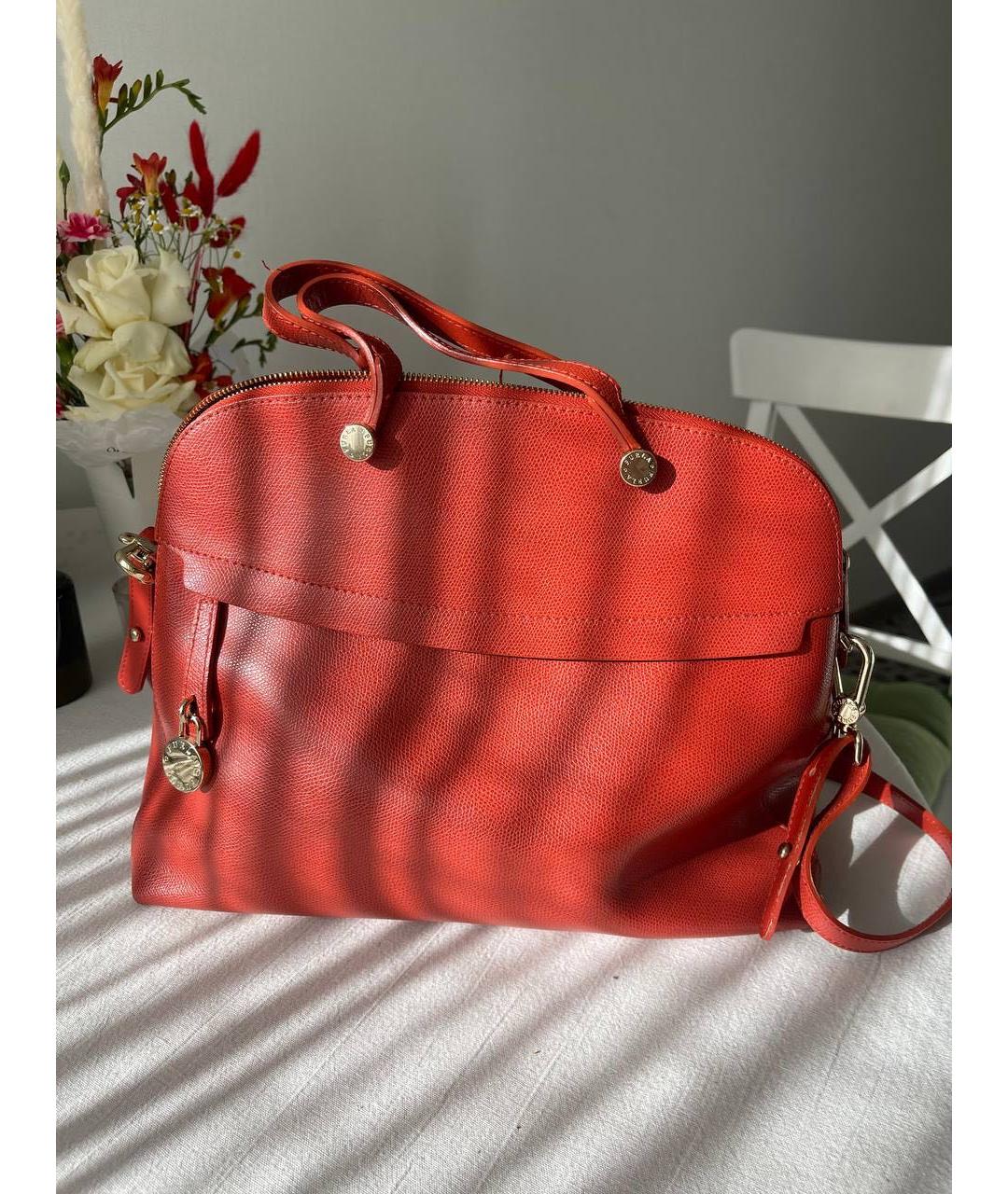 FURLA Оранжевая кожаная сумка через плечо, фото 6