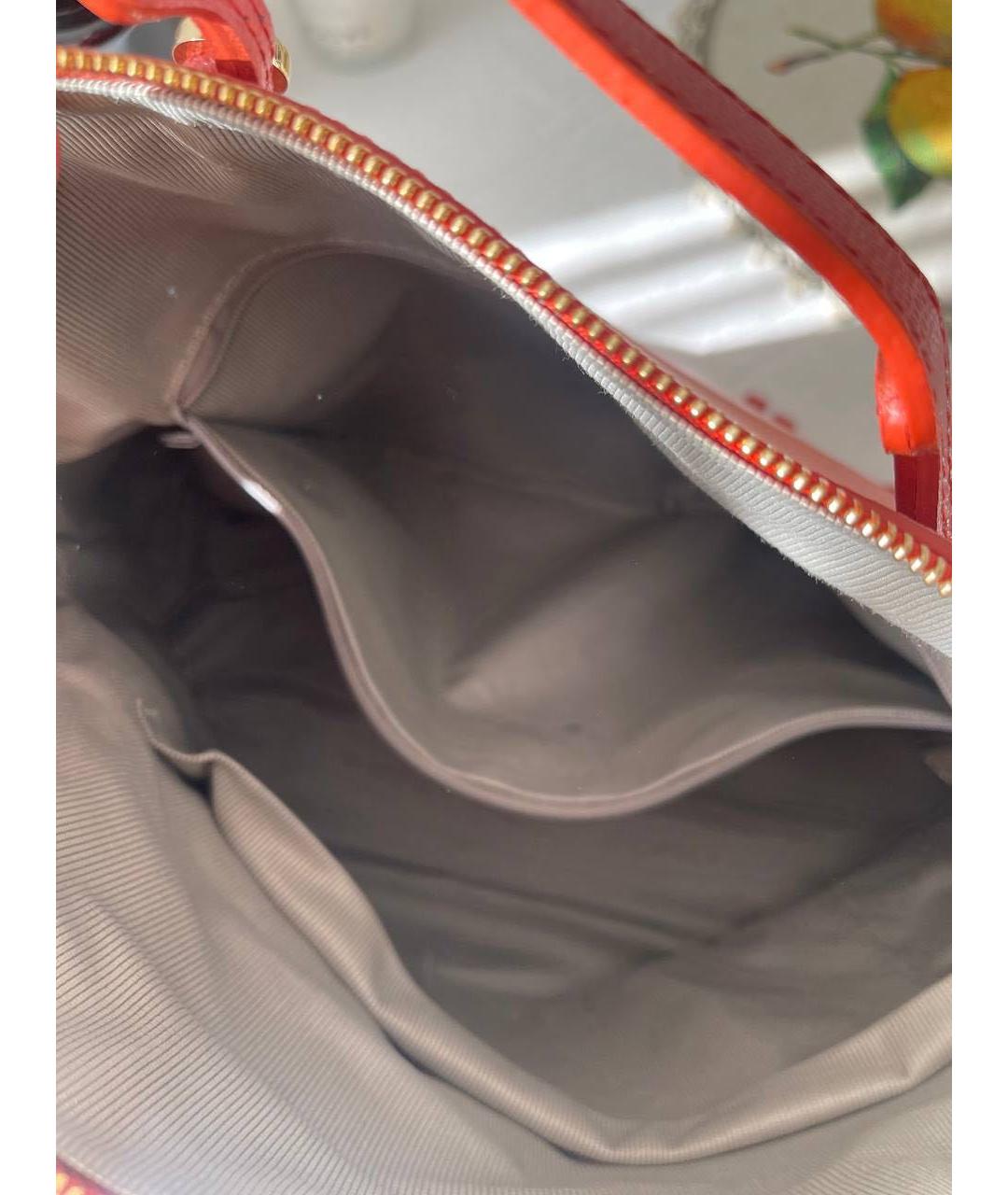 FURLA Оранжевая кожаная сумка через плечо, фото 5