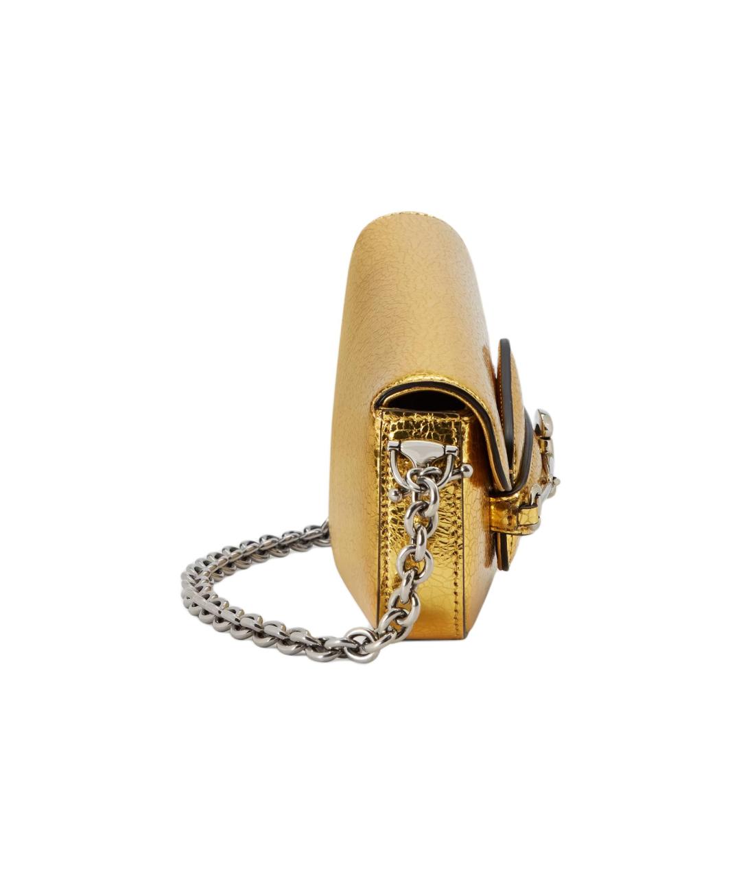 GUCCI Золотая кожаная сумка через плечо, фото 5