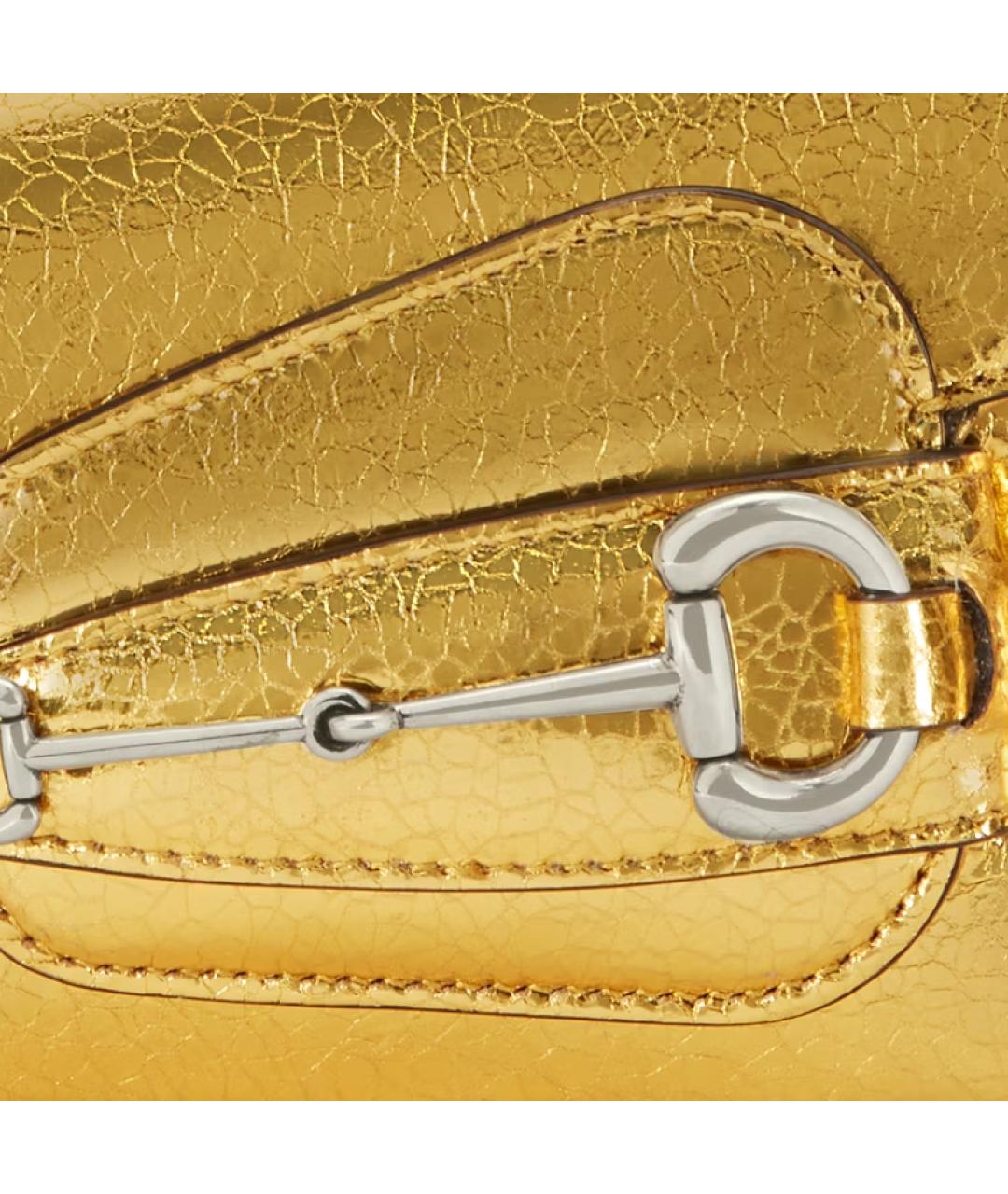 GUCCI Золотая кожаная сумка через плечо, фото 9