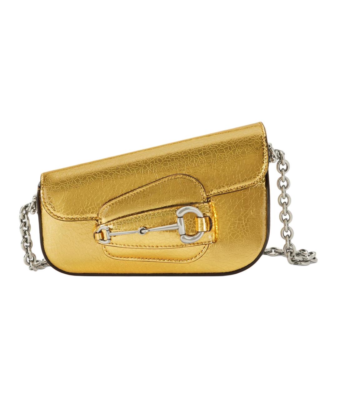 GUCCI Золотая кожаная сумка через плечо, фото 1