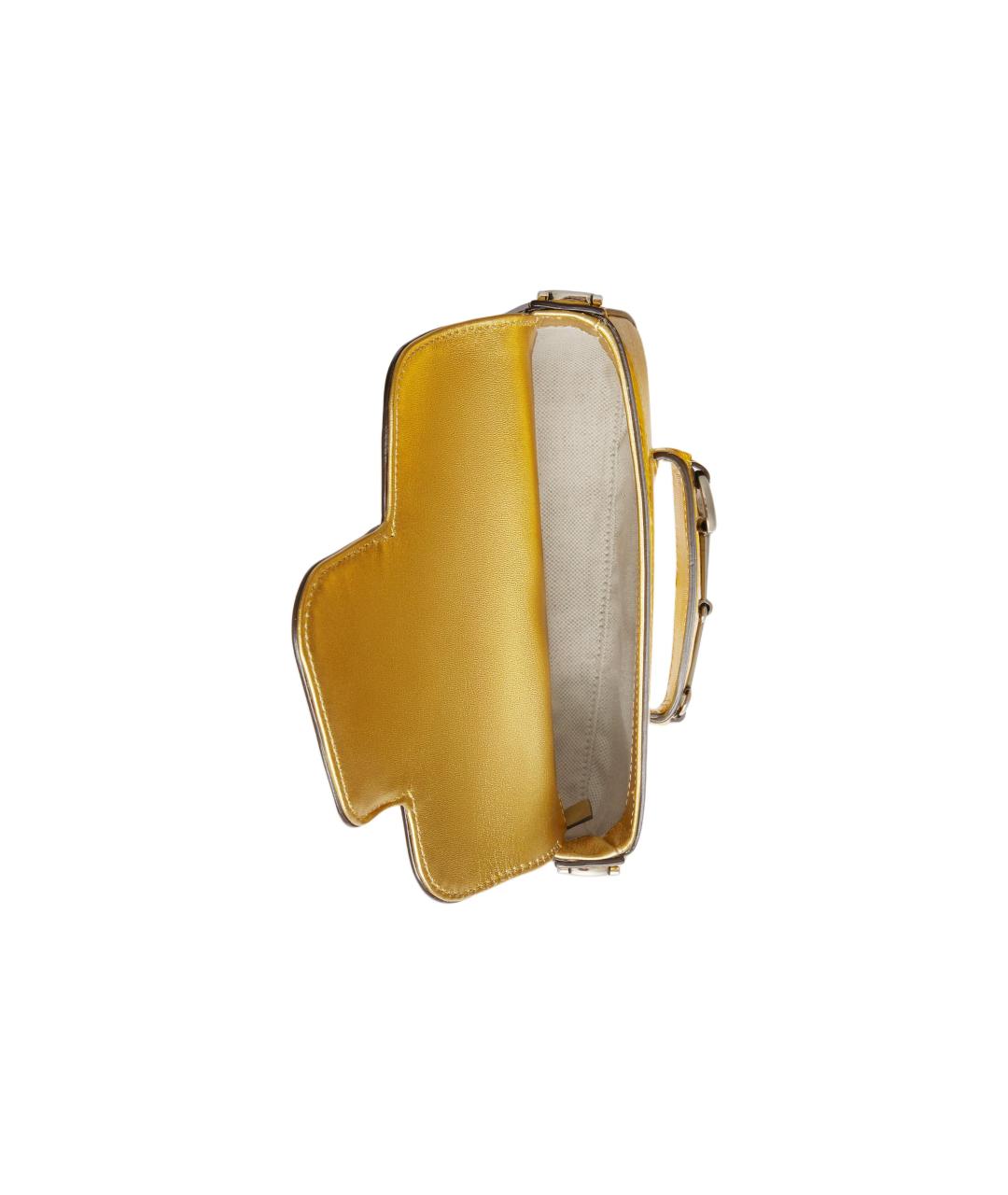 GUCCI Золотая кожаная сумка через плечо, фото 7