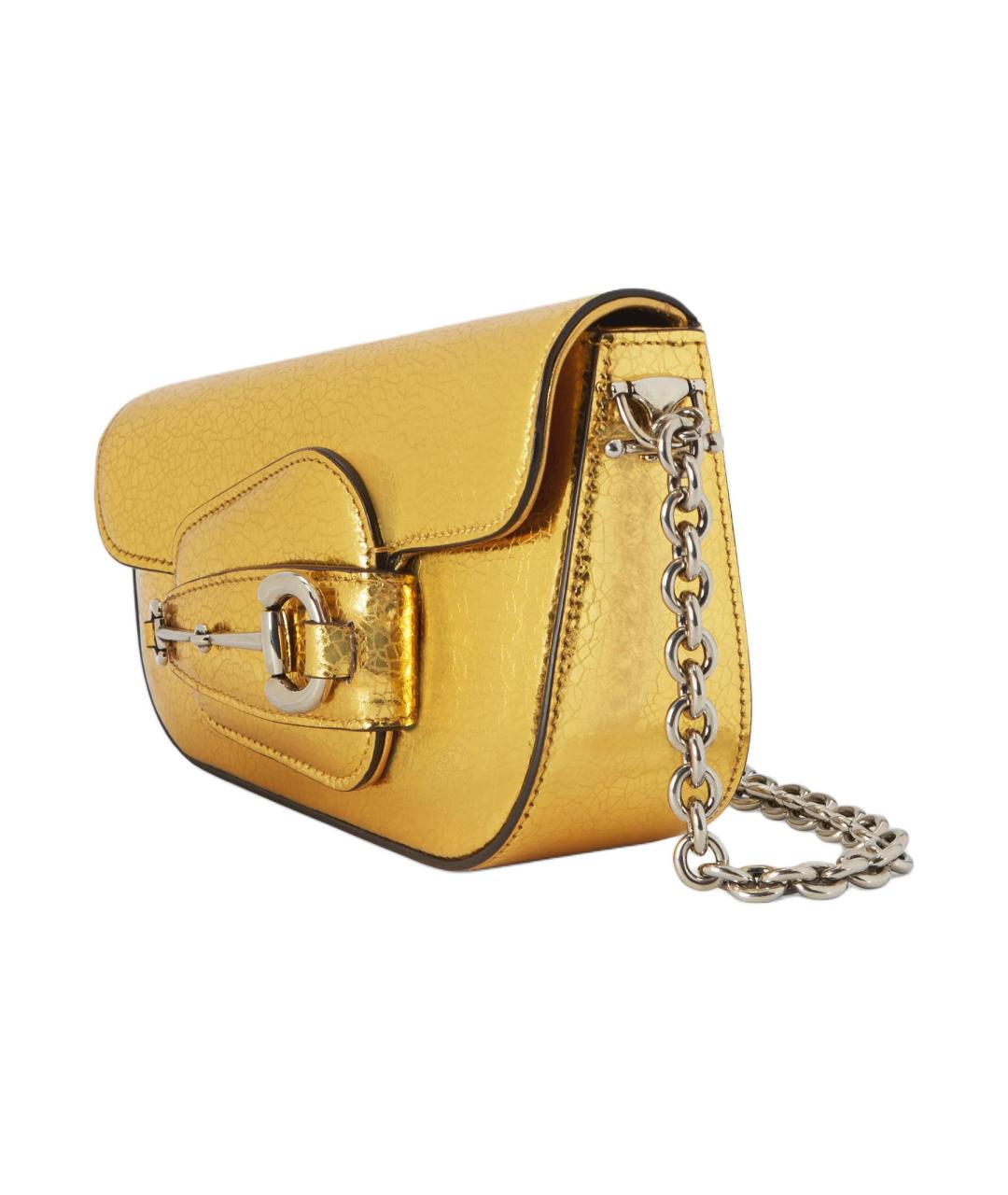 GUCCI Золотая кожаная сумка через плечо, фото 3