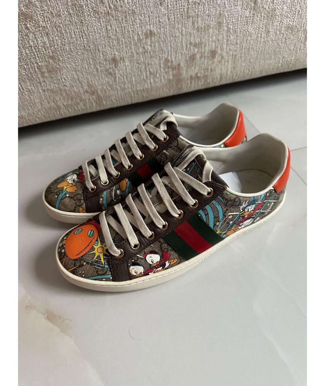 GUCCI Мульти кожаные кеды, фото 3