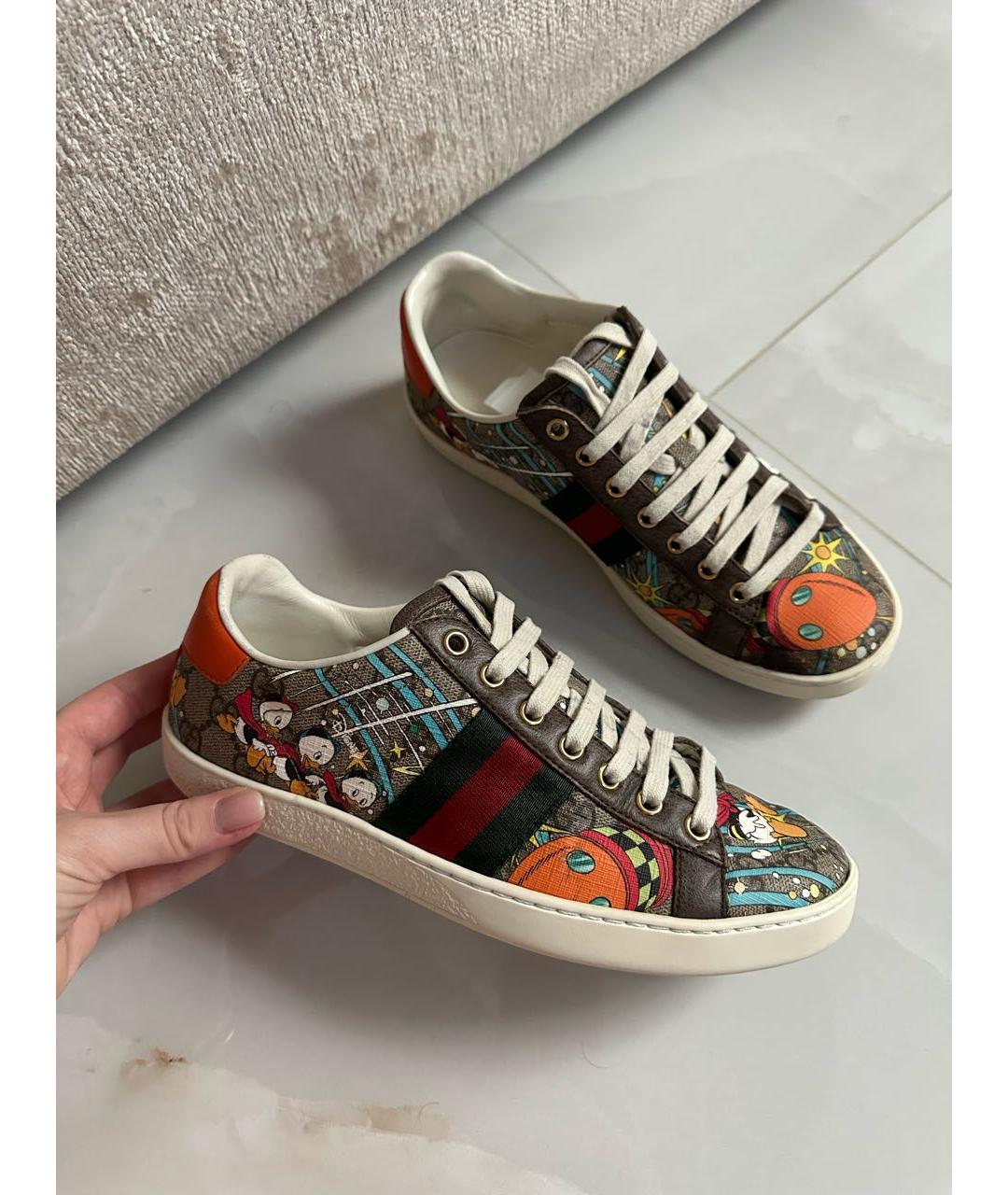 GUCCI Мульти кожаные кеды, фото 2