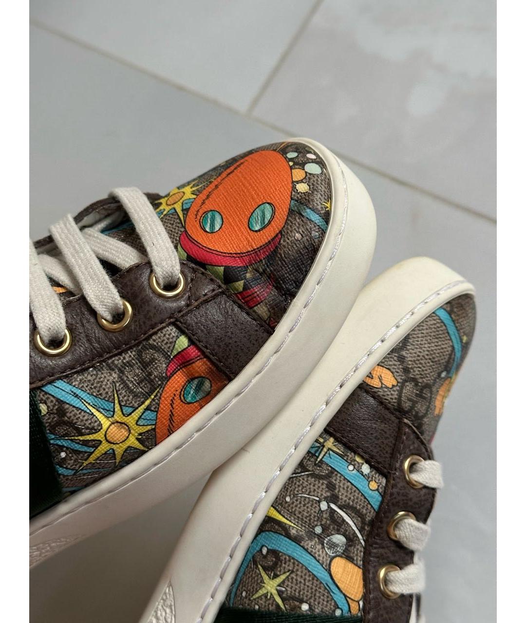 GUCCI Мульти кожаные кеды, фото 7