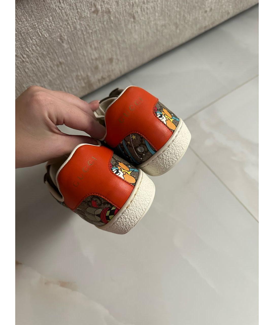 GUCCI Мульти кожаные кеды, фото 4