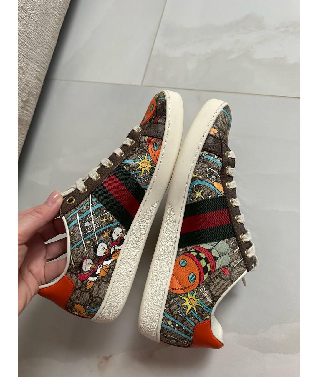 GUCCI Мульти кожаные кеды, фото 6