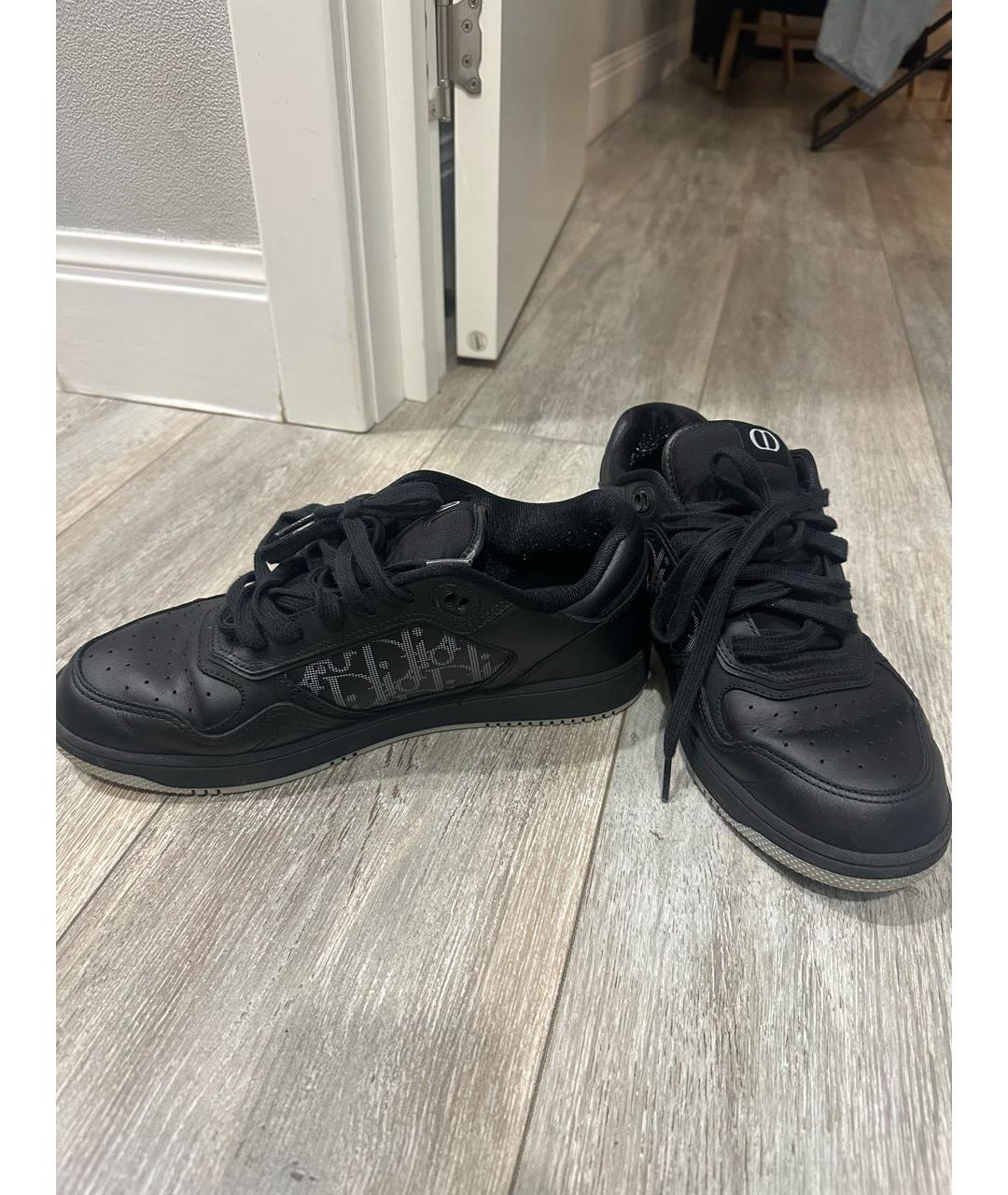 CHRISTIAN DIOR Черные кожаные низкие кроссовки / кеды, фото 4