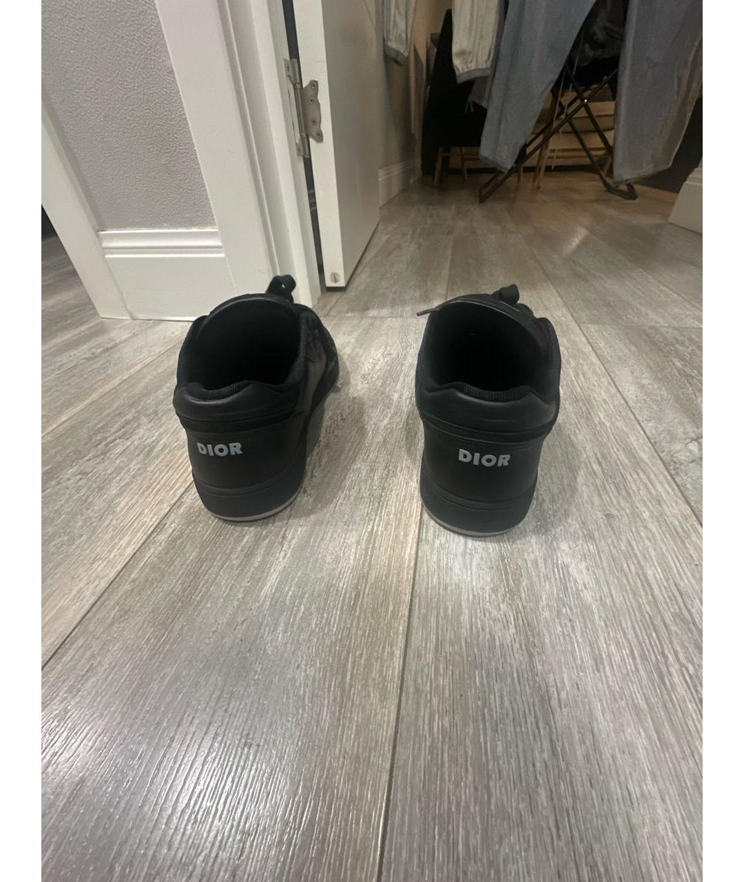 CHRISTIAN DIOR Черные кожаные низкие кроссовки / кеды, фото 3