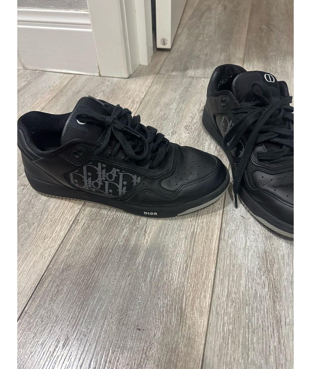 CHRISTIAN DIOR Черные кожаные низкие кроссовки / кеды, фото 2