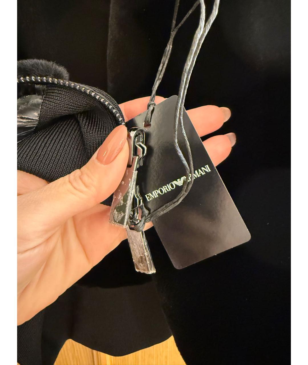 EMPORIO ARMANI Черная полиэстеровая куртка, фото 4