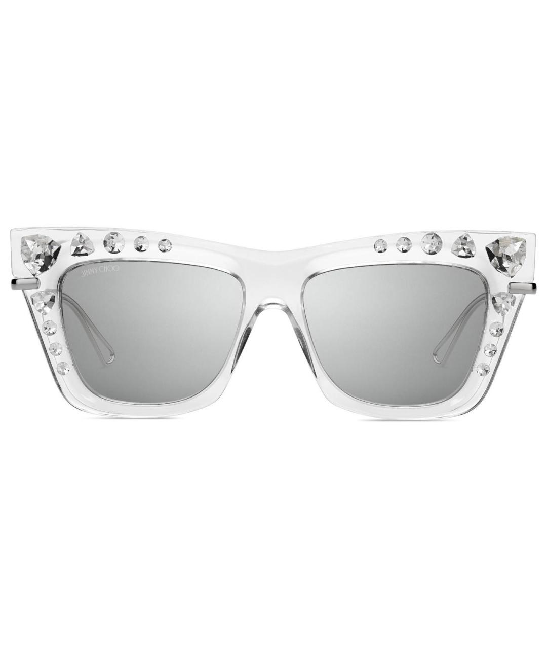 JIMMY CHOO Серебряные пластиковые солнцезащитные очки, фото 1
