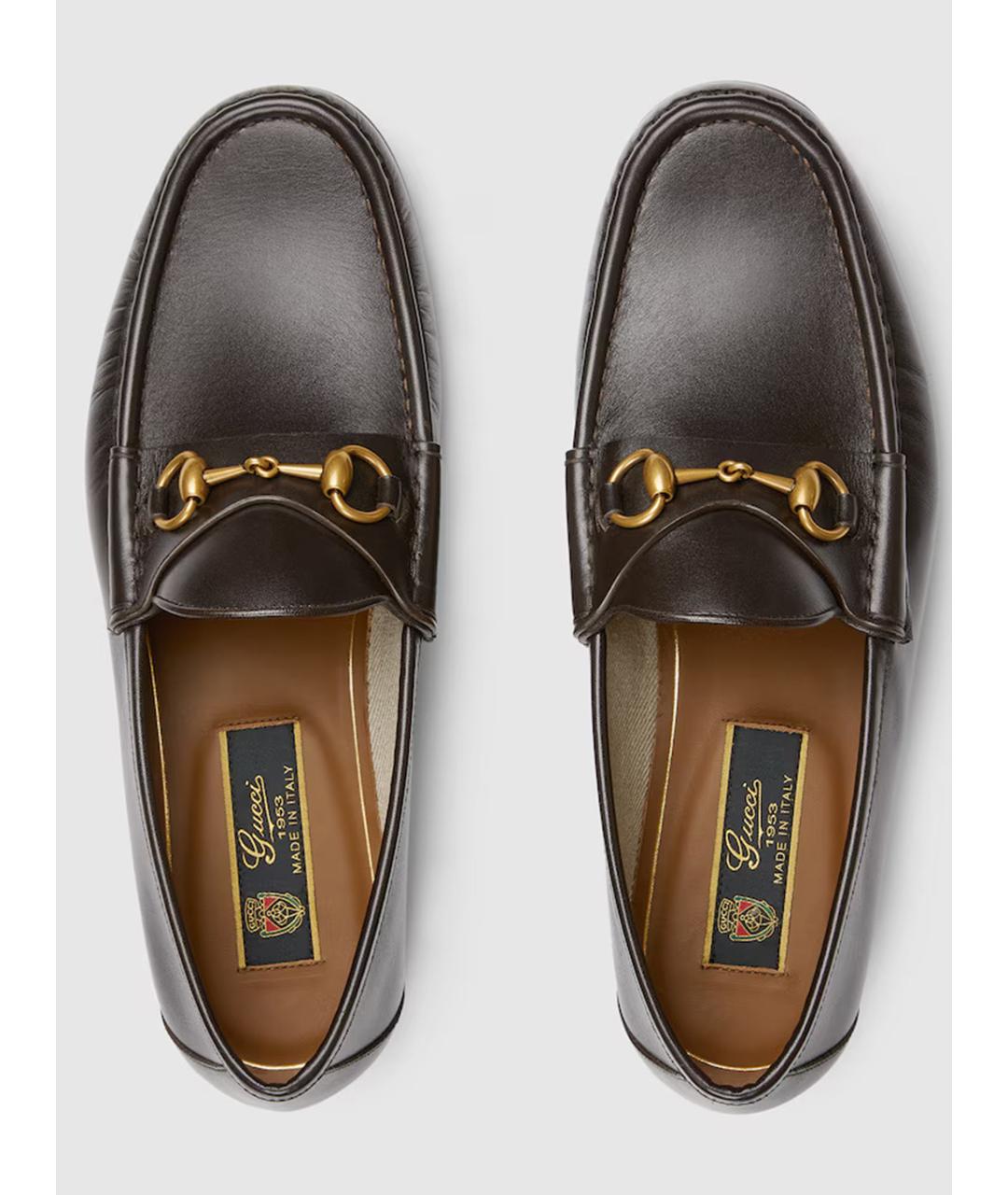 GUCCI Коричневые кожаные лоферы, фото 5