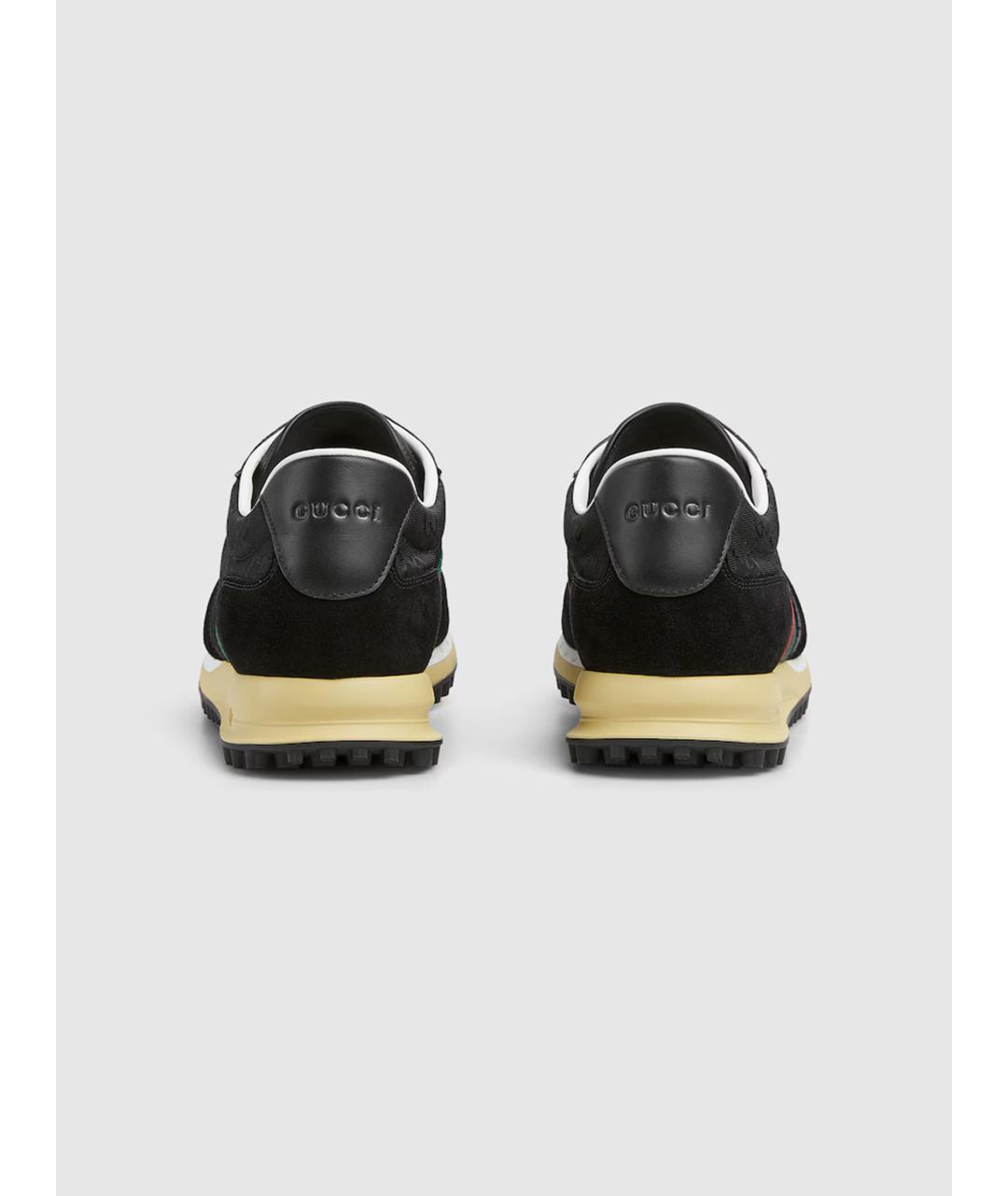 GUCCI Черные текстильные низкие кроссовки / кеды, фото 4