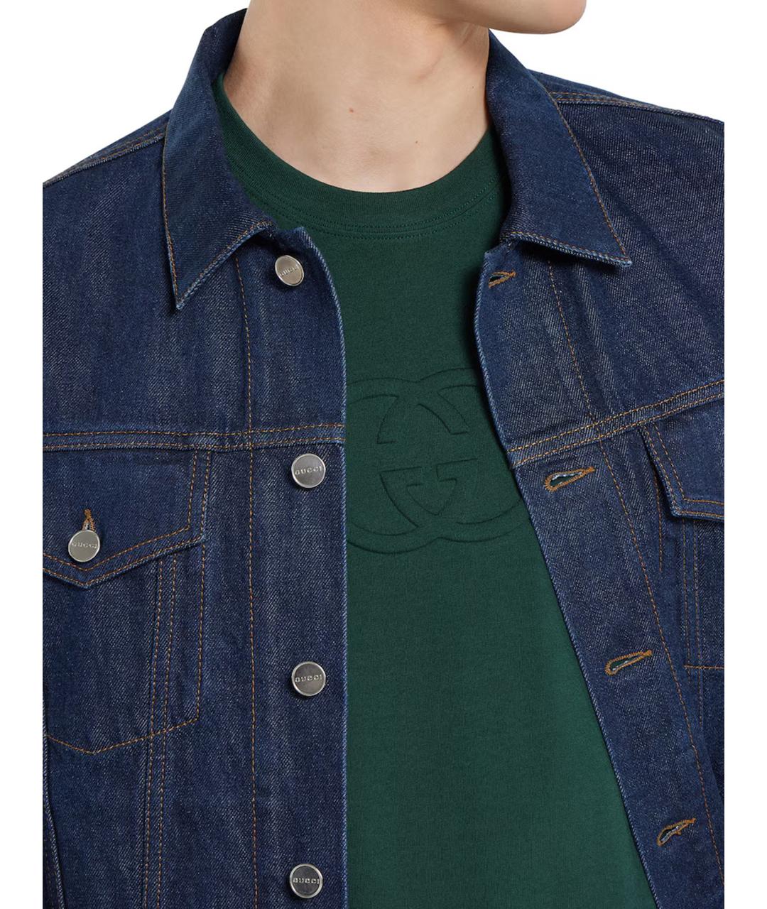 GUCCI Зеленая хлопковая футболка, фото 5