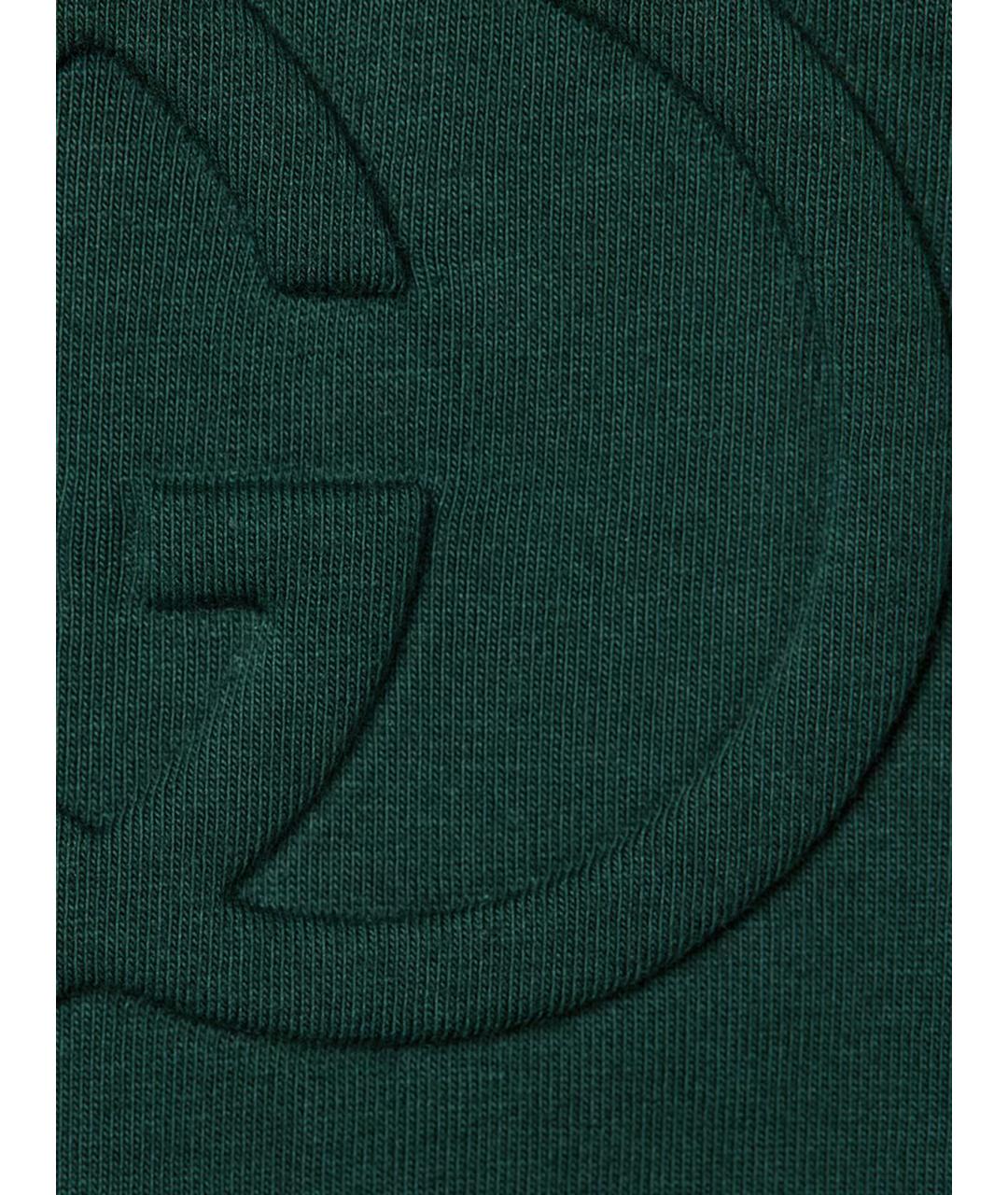 GUCCI Зеленая хлопковая футболка, фото 6