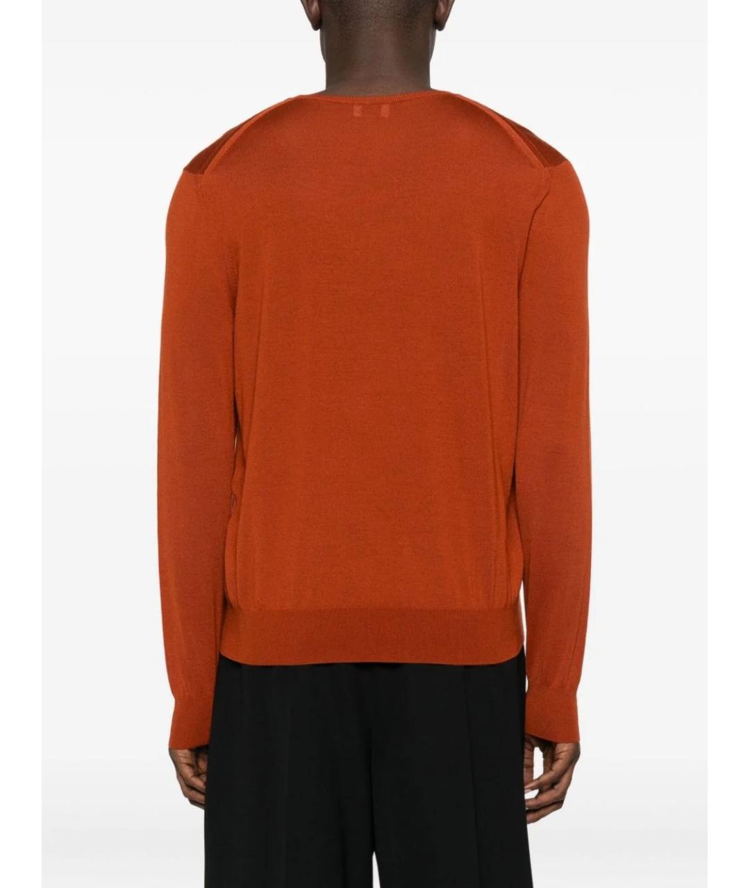 SAINT LAURENT Оранжевый шерстяной джемпер / свитер, фото 4