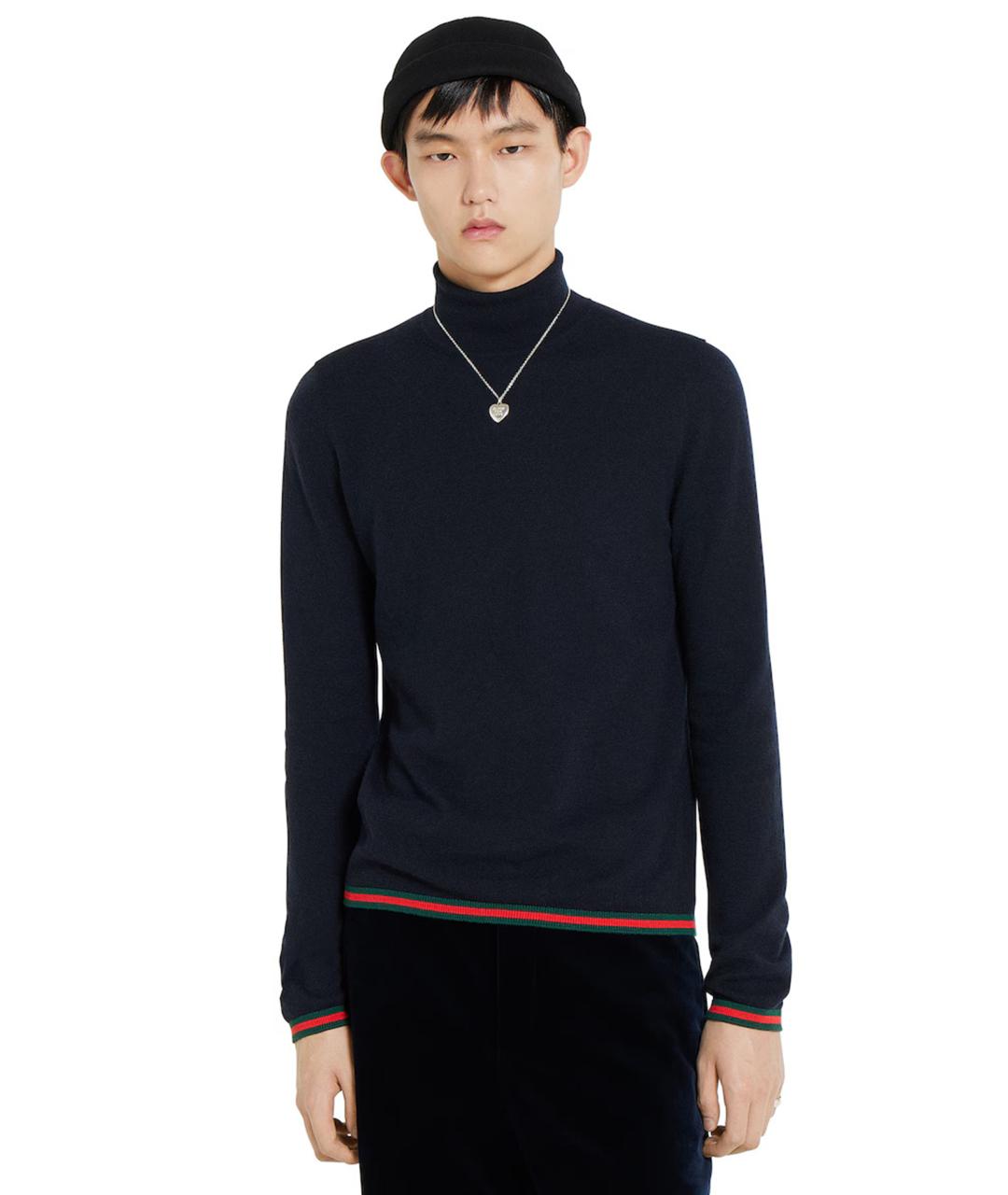 GUCCI Темно-синий кашемировый джемпер / свитер, фото 3