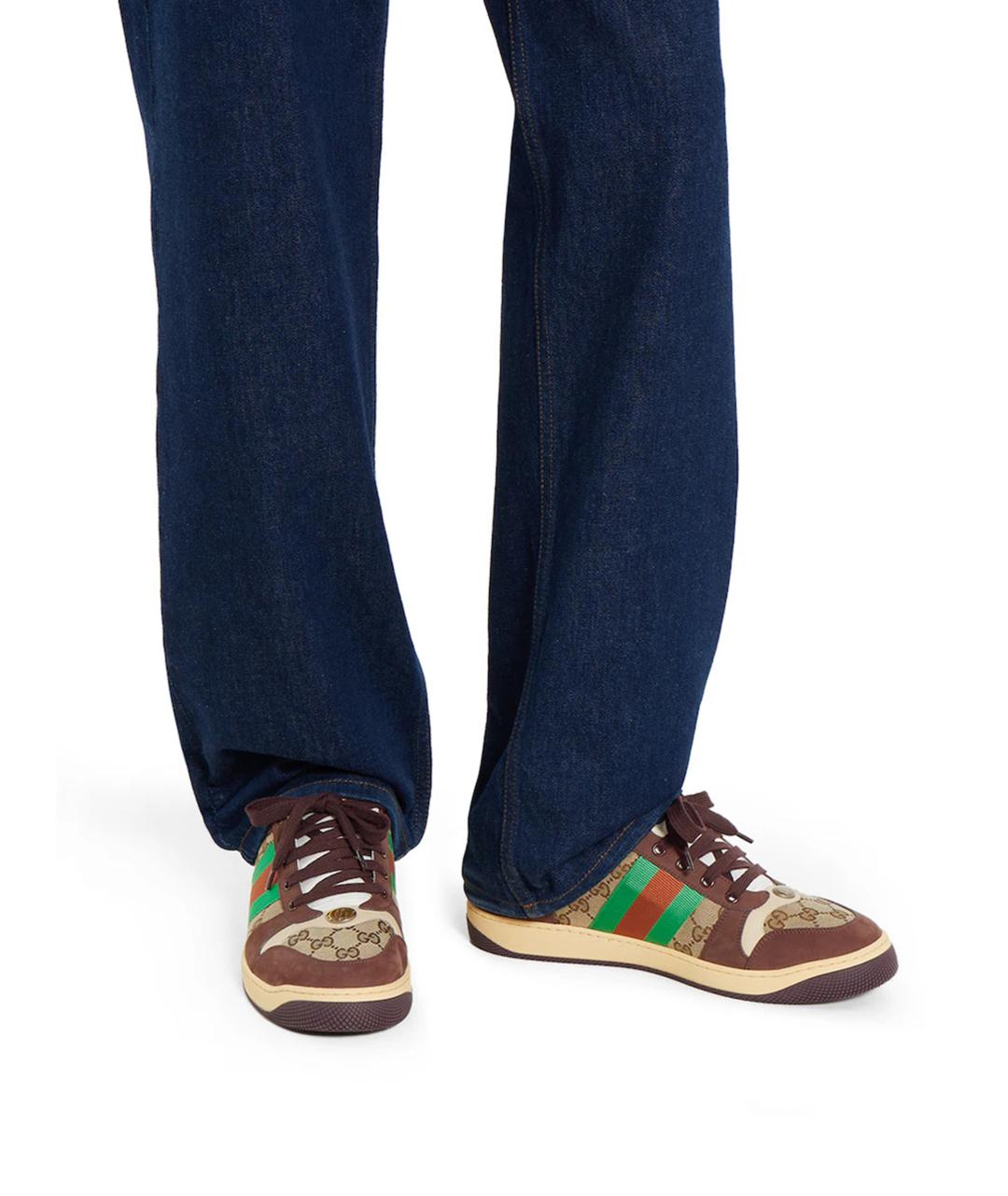 GUCCI Мульти текстильные низкие кроссовки / кеды, фото 3