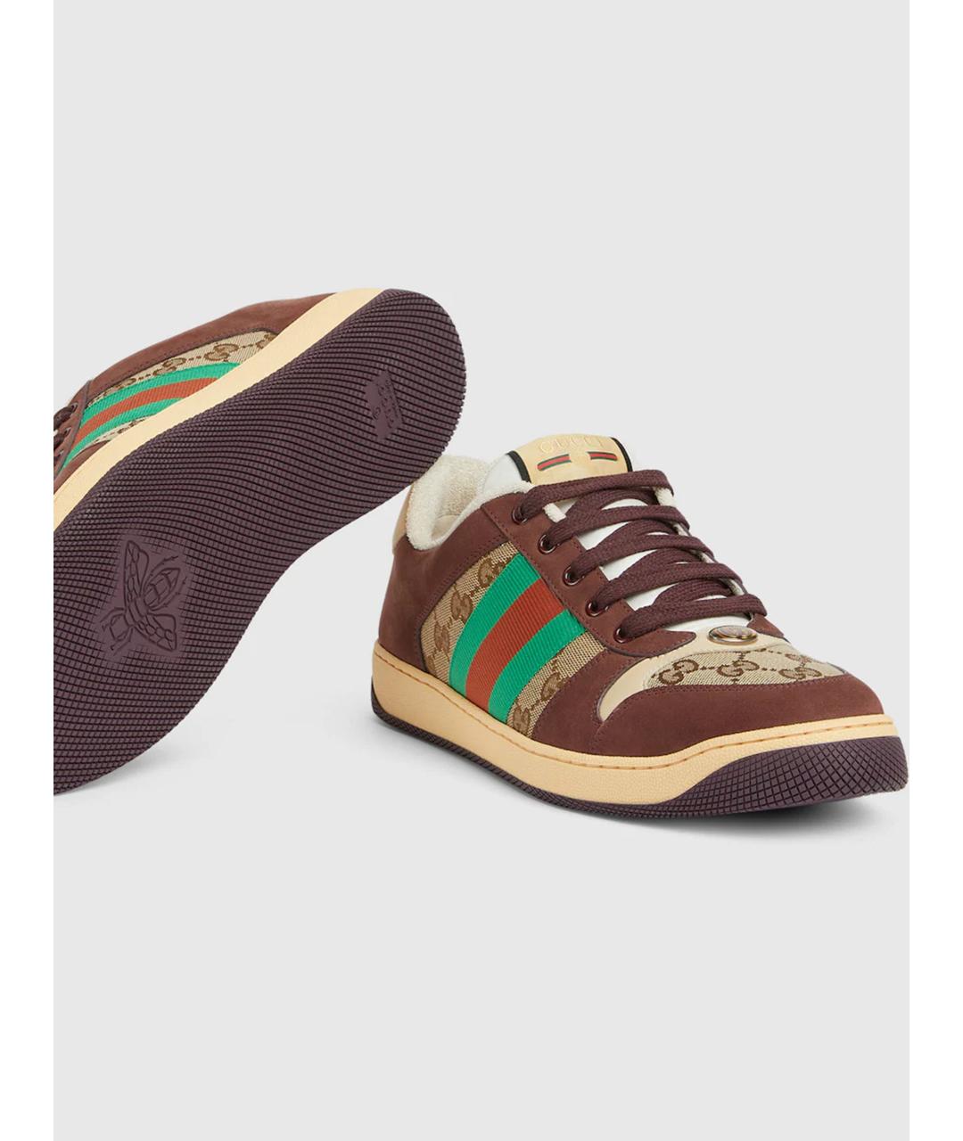 GUCCI Мульти текстильные низкие кроссовки / кеды, фото 6