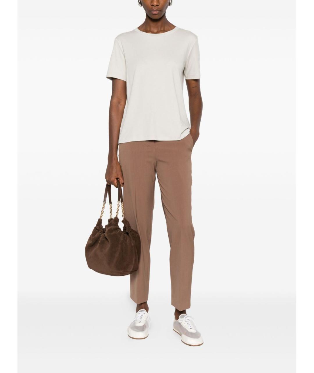 'S MAX MARA Серая хлопковая футболка, фото 2