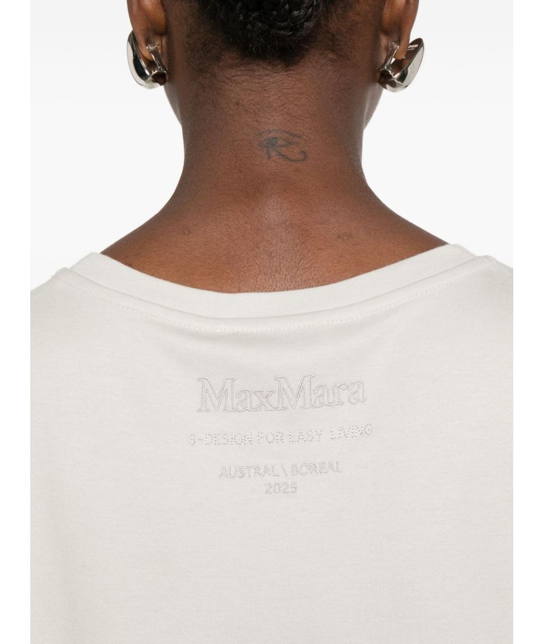 'S MAX MARA Серая хлопковая футболка, фото 5