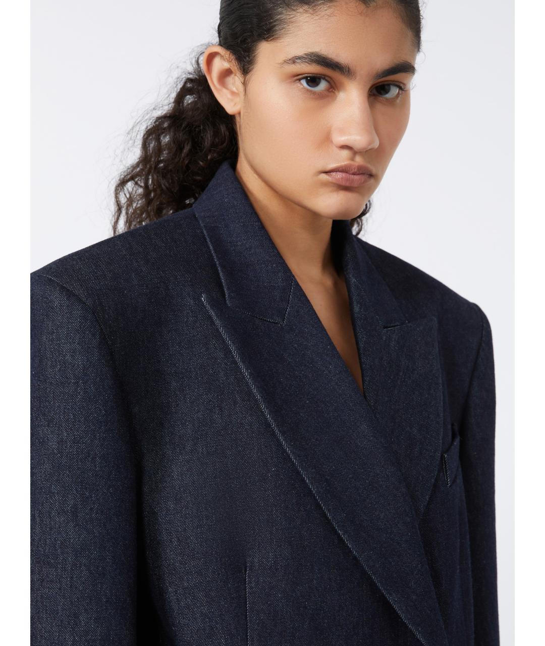 SPORTMAX Синий хлопковый жакет/пиджак, фото 5