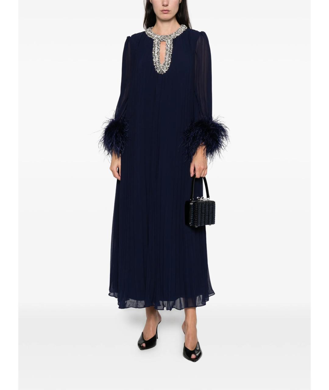 SELF-PORTRAIT Темно-синее полиэстеровое вечернее платье, фото 2