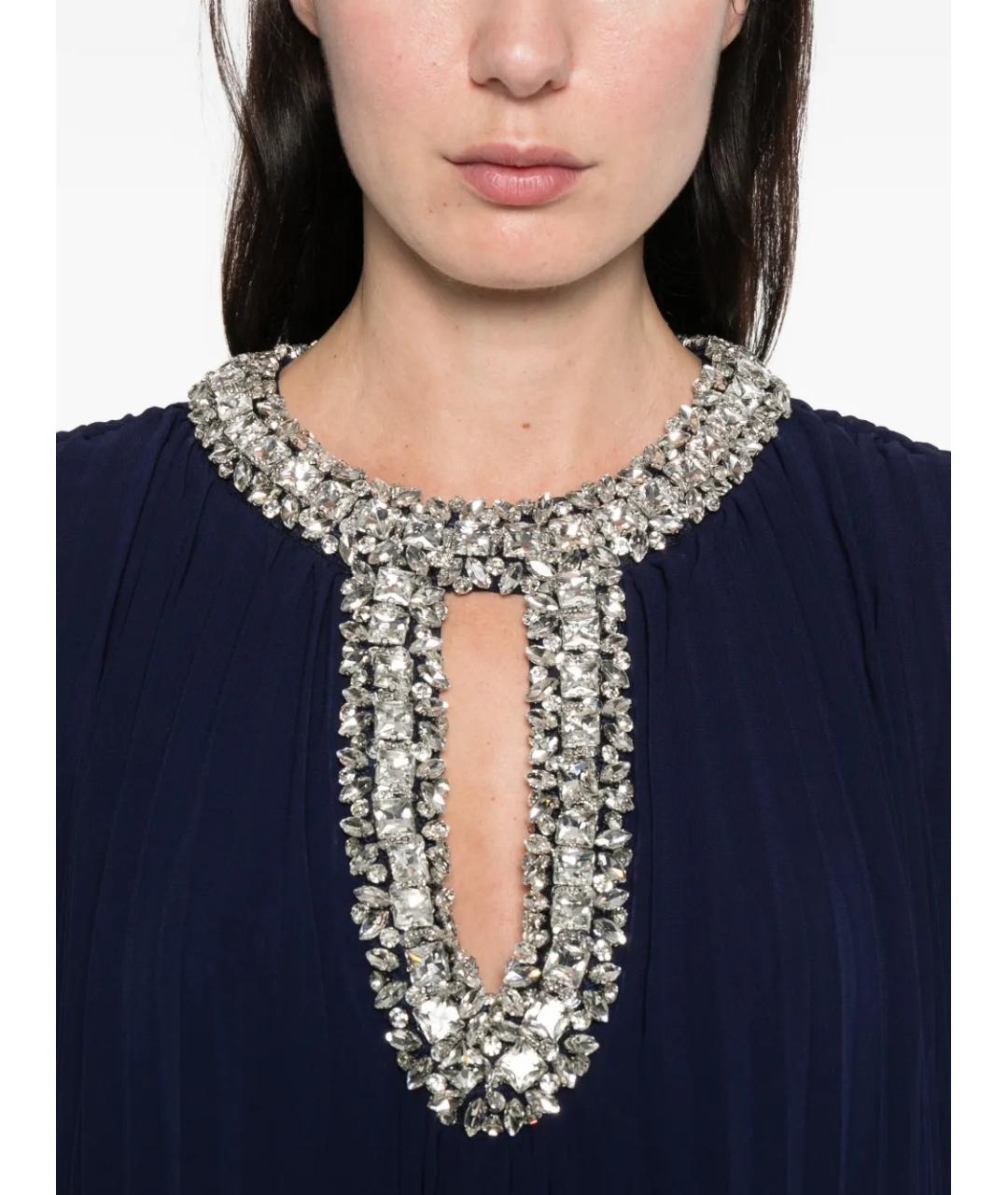 SELF-PORTRAIT Темно-синее полиэстеровое вечернее платье, фото 5