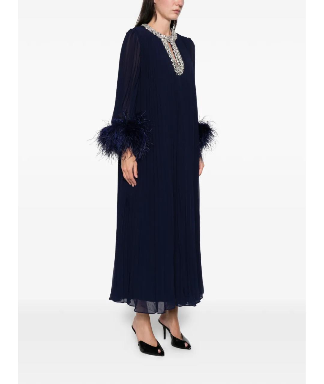 SELF-PORTRAIT Темно-синее полиэстеровое вечернее платье, фото 3