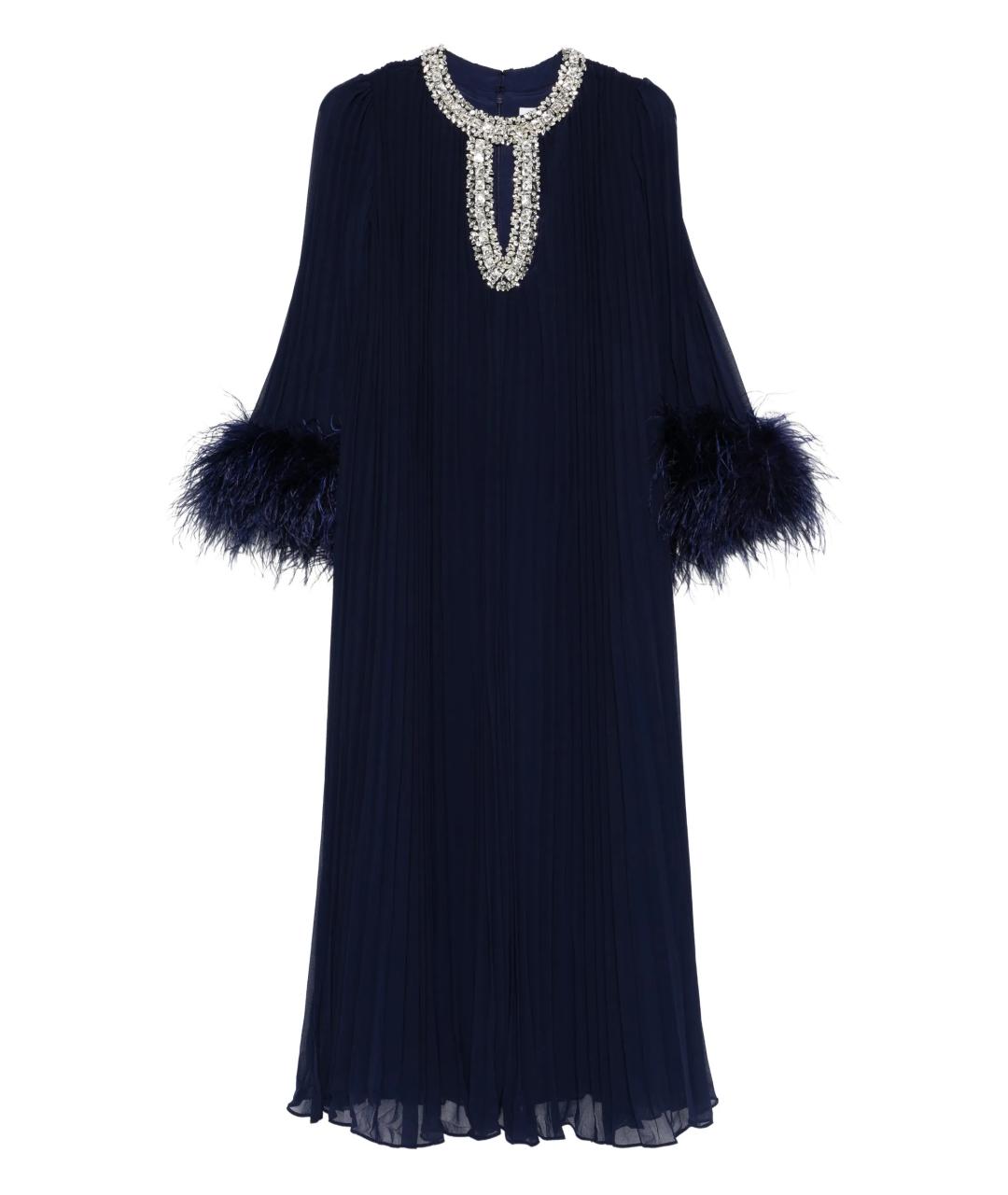 SELF-PORTRAIT Темно-синее полиэстеровое вечернее платье, фото 1