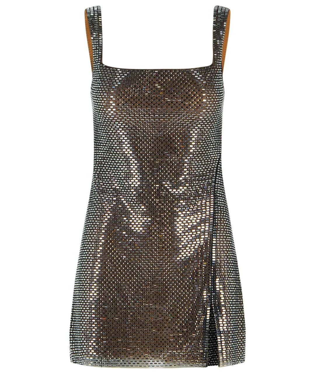 SELF-PORTRAIT Серебряное полиэстеровое платье, фото 1