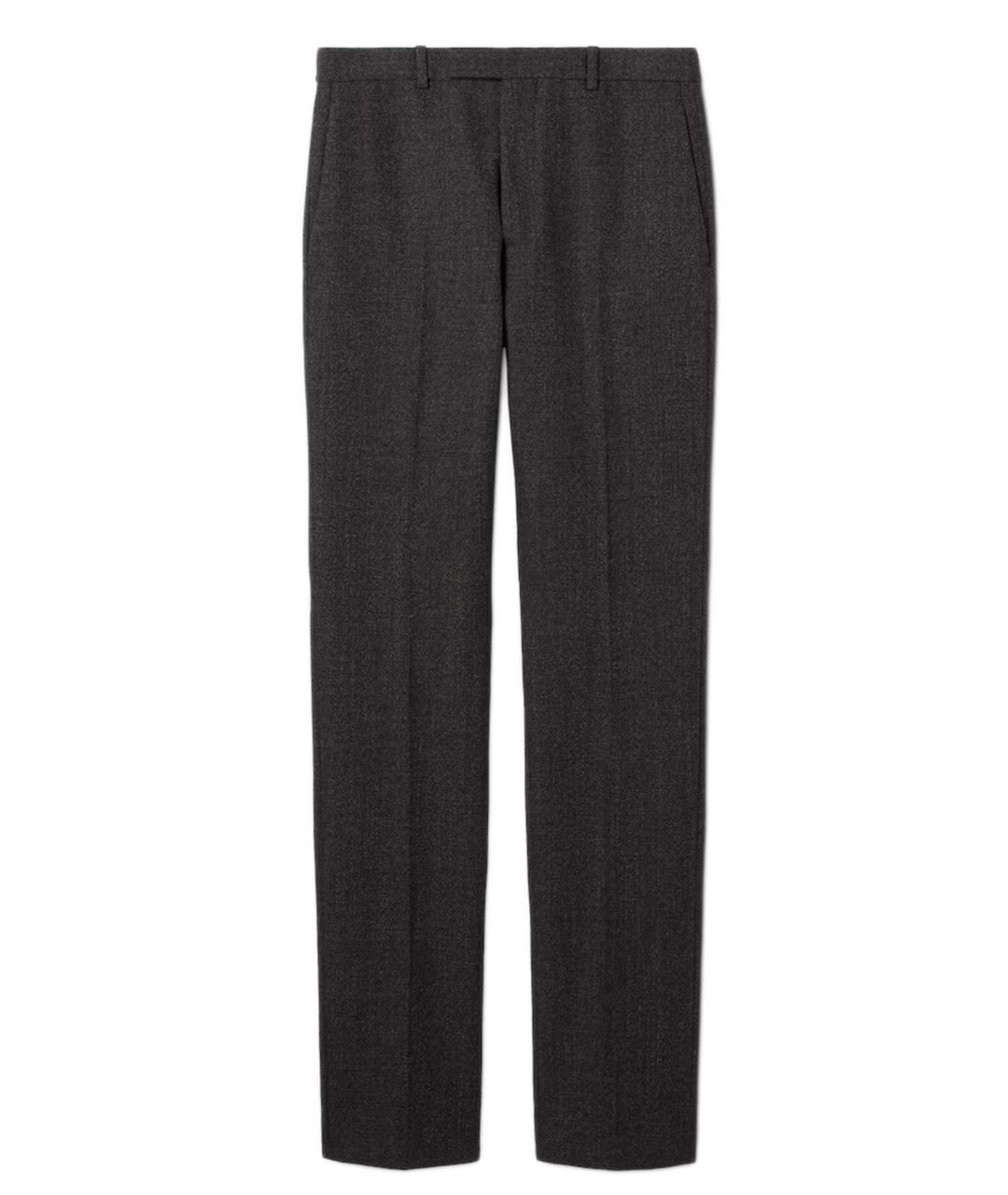GUCCI Серые шерстяные повседневные брюки, фото 1