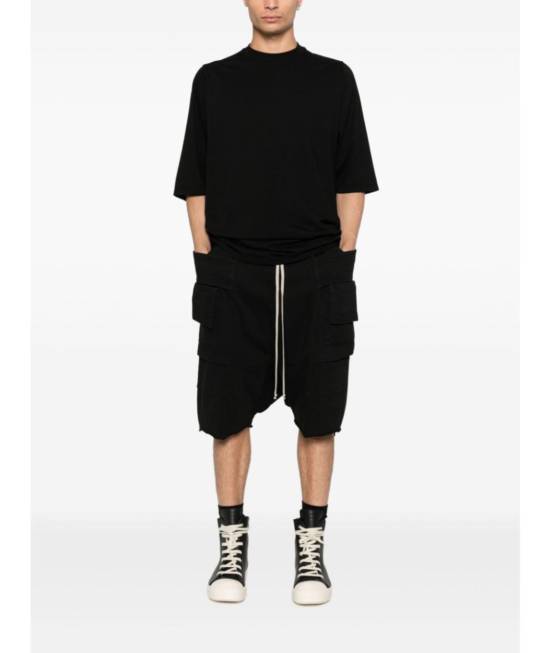 RICK OWENS DRKSHDW Черная хлопковая футболка, фото 2