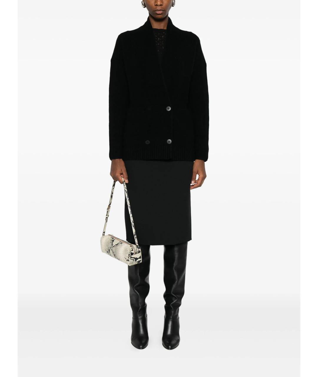 MAX MARA STUDIO Черный шерстяной кардиган, фото 2