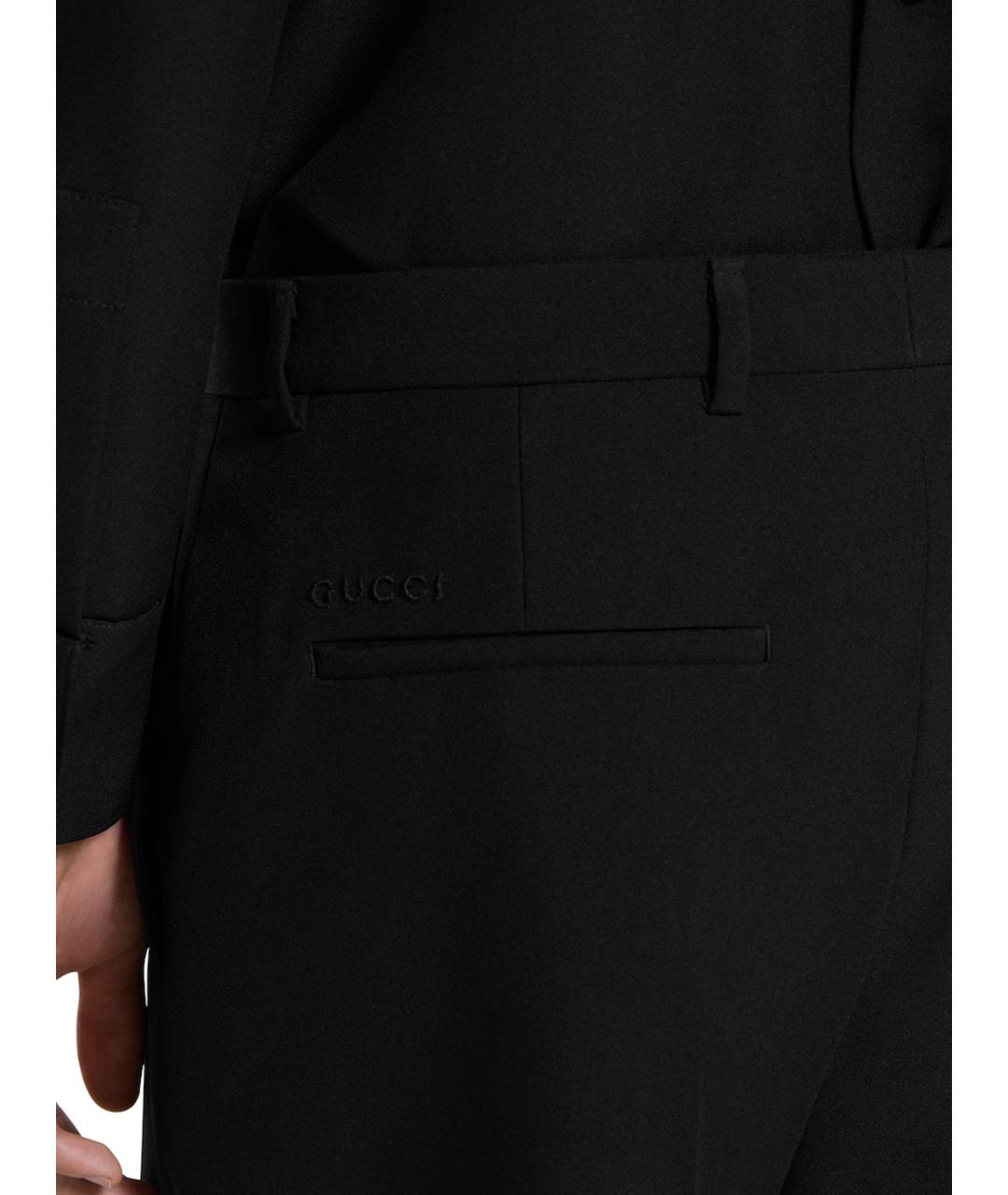 GUCCI Черные шелковые повседневные брюки, фото 5