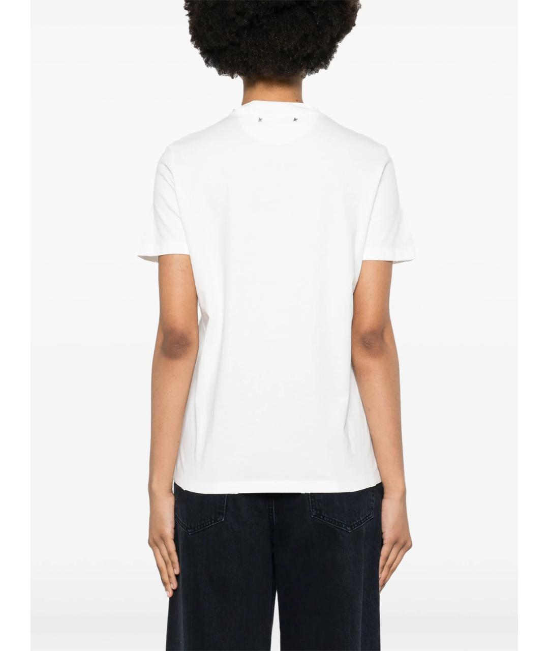 GOLDEN GOOSE DELUXE BRAND Белая хлопковая футболка, фото 4