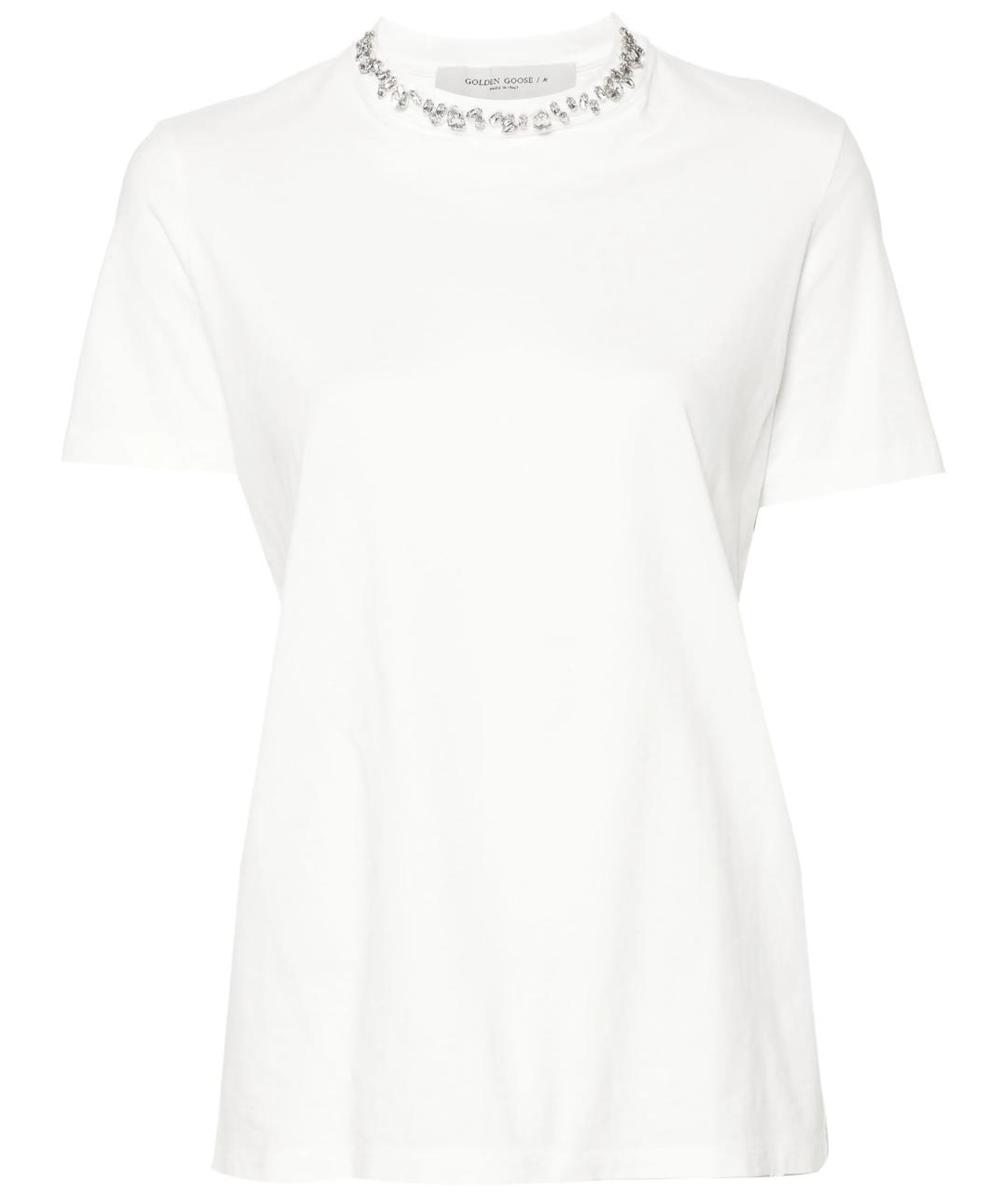 GOLDEN GOOSE DELUXE BRAND Белая хлопковая футболка, фото 1