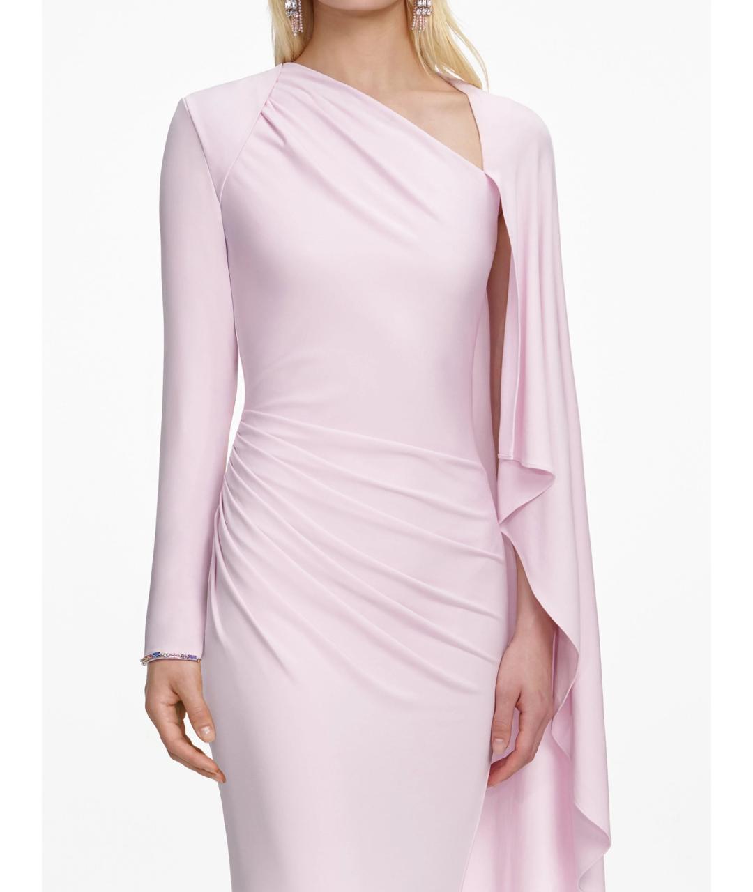 SELF-PORTRAIT Розовое вискозное платье, фото 4