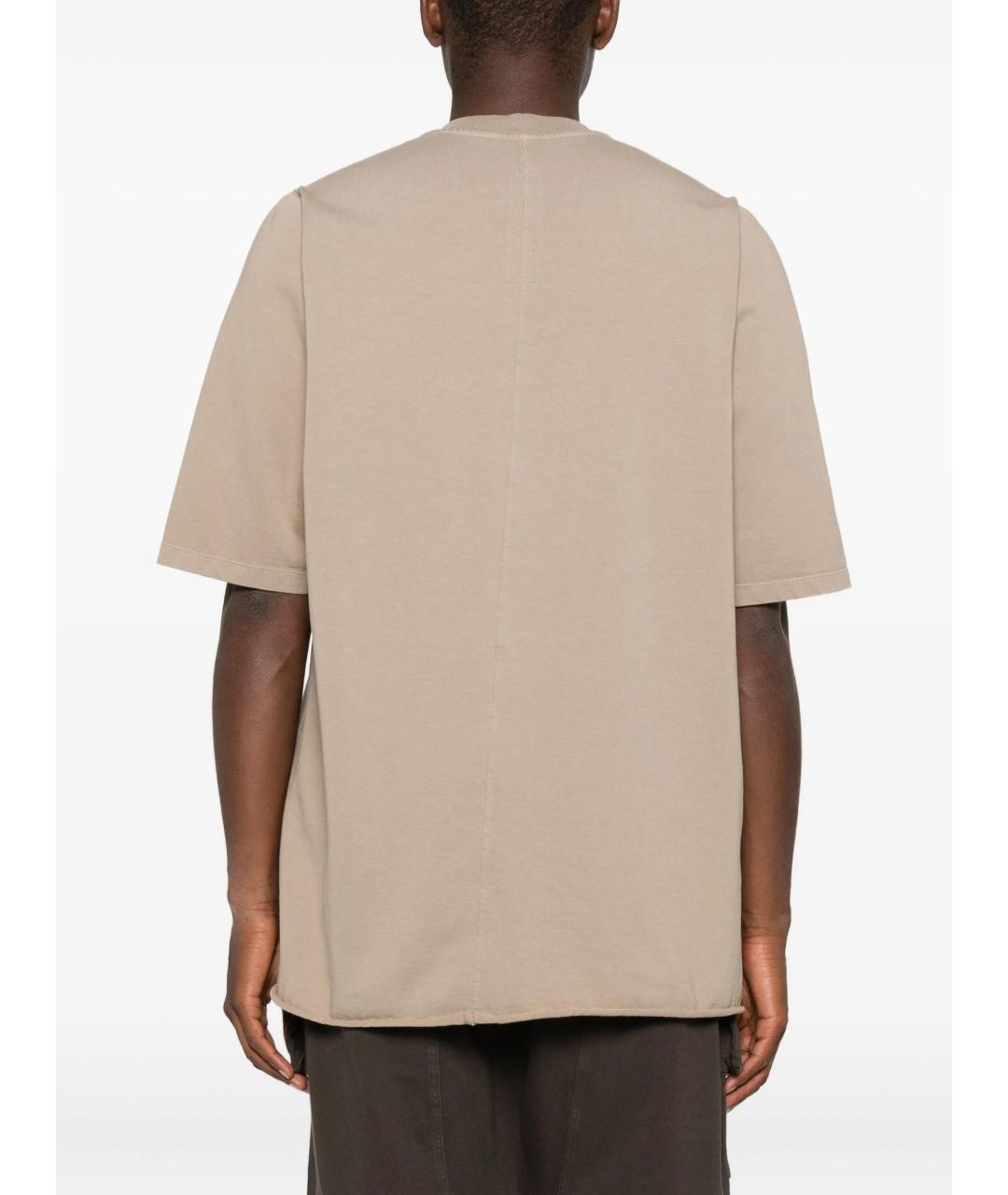 RICK OWENS DRKSHDW Бежевая хлопковая футболка, фото 3