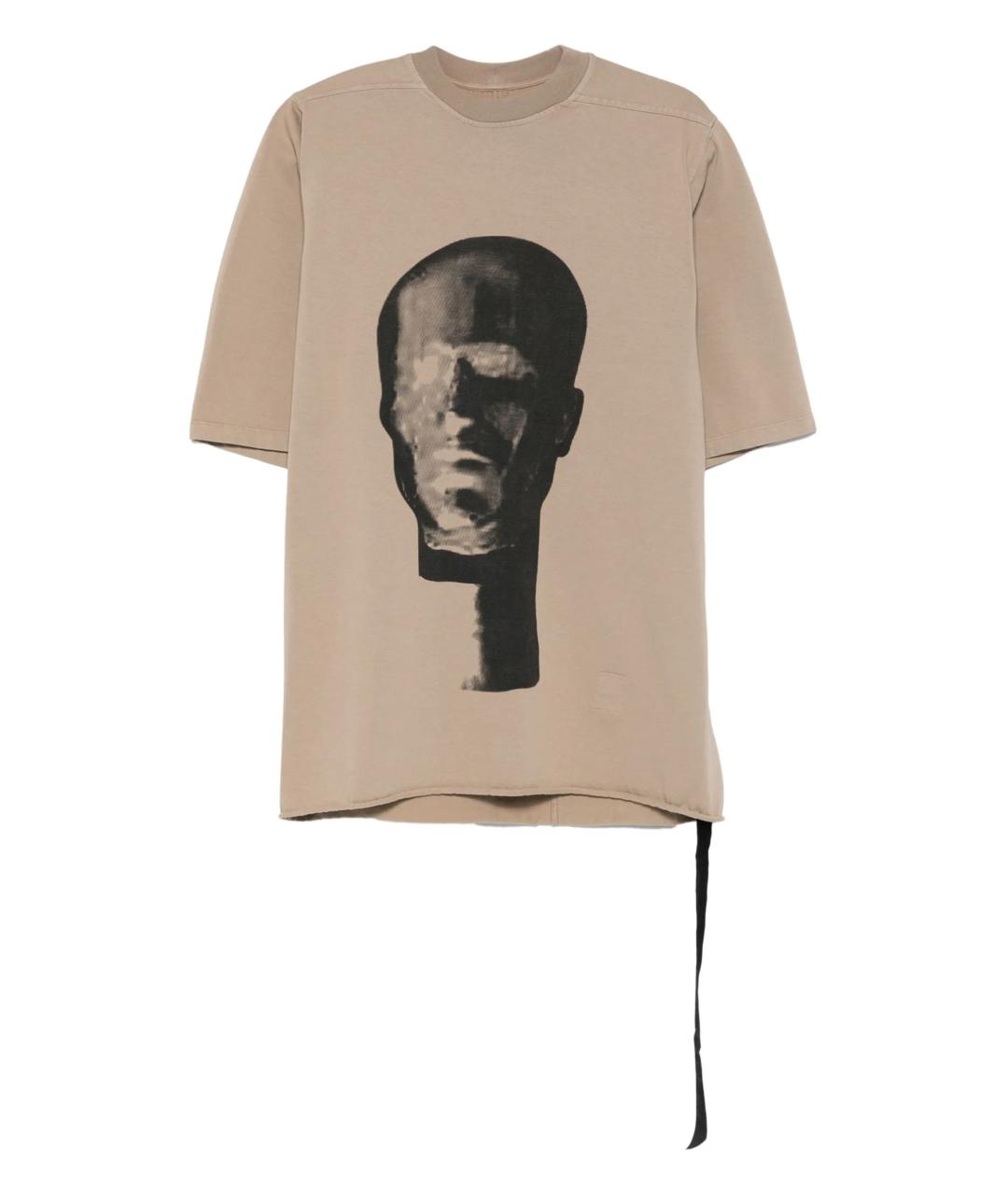 RICK OWENS DRKSHDW Бежевая хлопковая футболка, фото 1