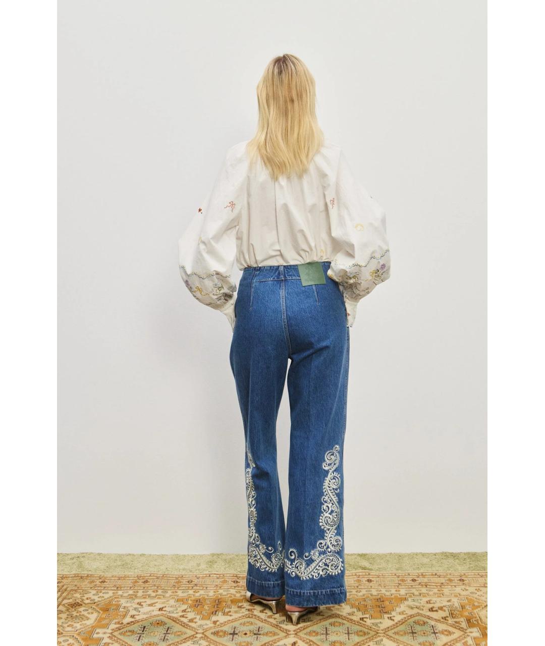 Alemais Синие хлопковые прямые джинсы, фото 3