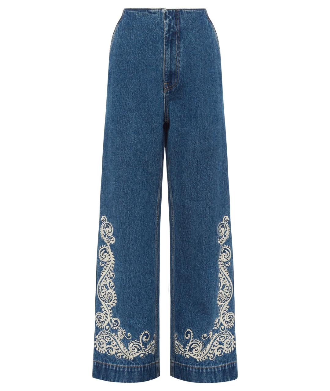 Alemais Синие хлопковые прямые джинсы, фото 1