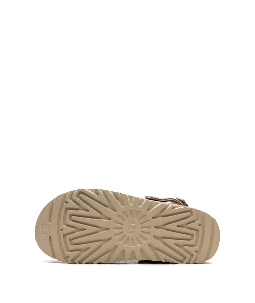 UGG Бежевые кожаные сабо, фото 4