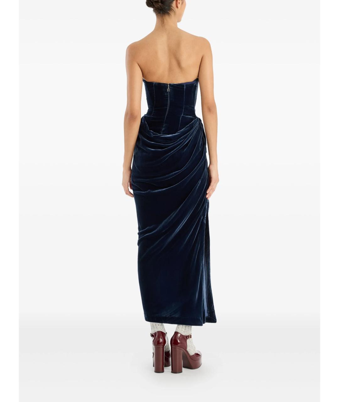 ROTATE Синее вискозное вечернее платье, фото 3