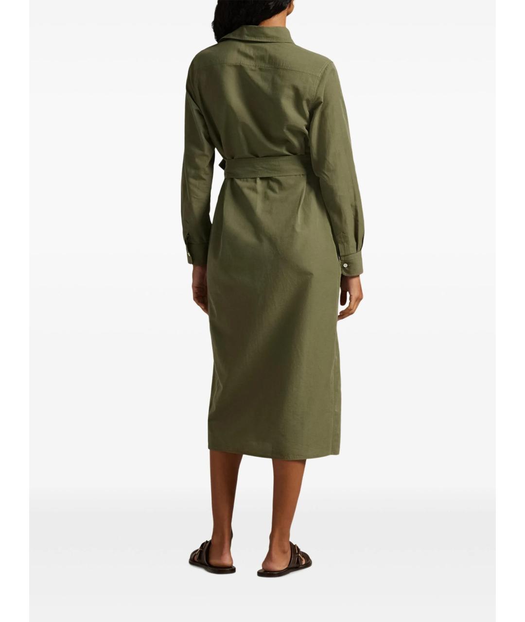 POLO RALPH LAUREN Зеленые хлопковое платье, фото 3